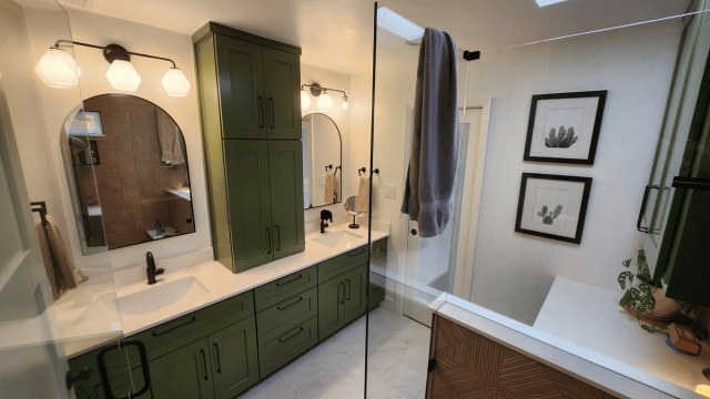 Bathroom remodel vanity facing